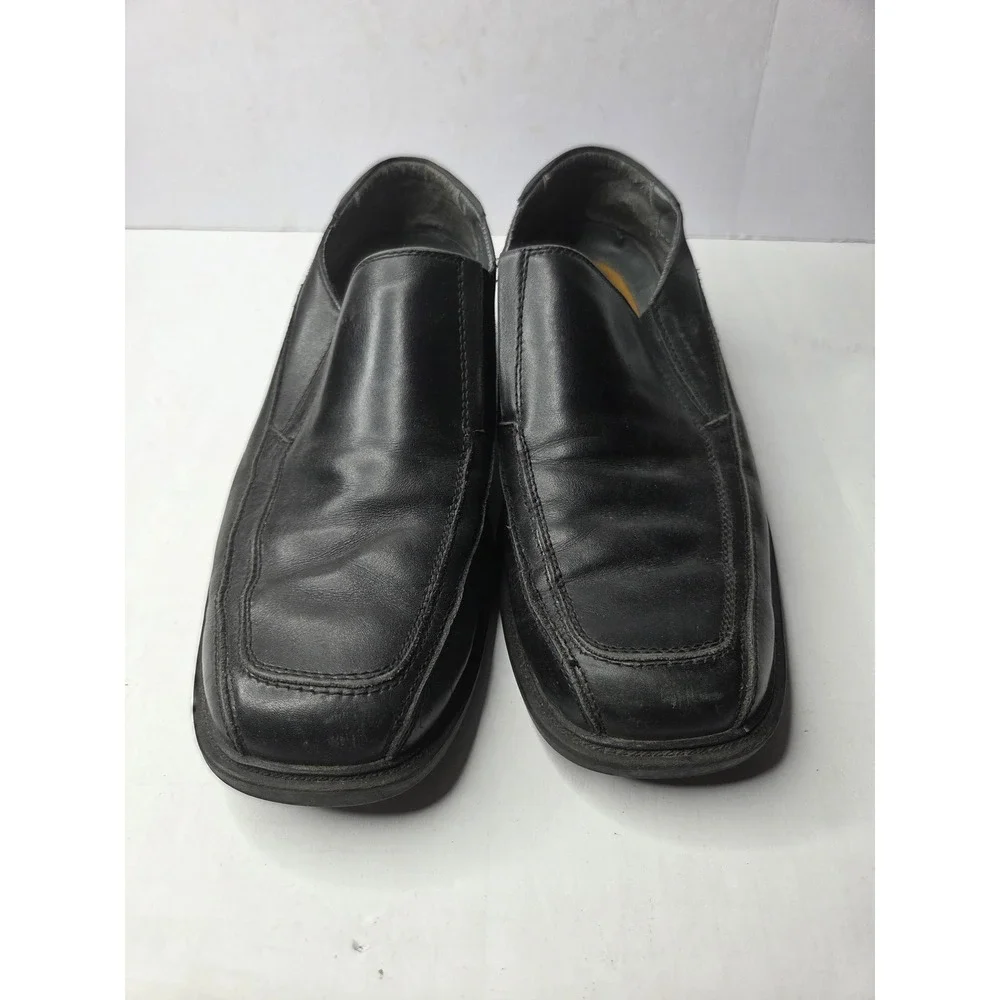 Dockers Mens Black Leather Slip On Square‎ Toe Dress Loafers 090-3184 Size 9M
